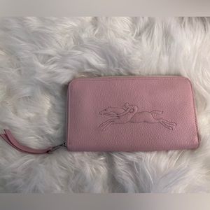 Longchamp Zip-Around Accordion Wallet in Pink